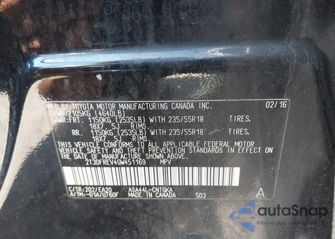 2016 Toyota Rav4 Limited from USA, damaged, VIN 2T3DFREV4GW451169